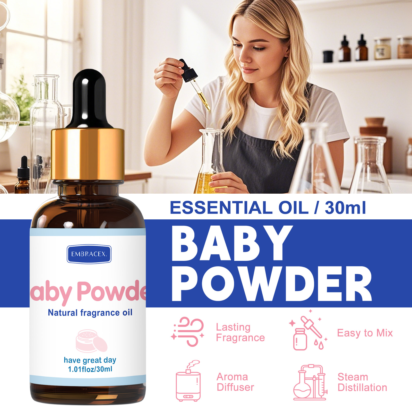 30ml Baby Powder Fragrance Oil - Candle Oil Supplies recension och pris